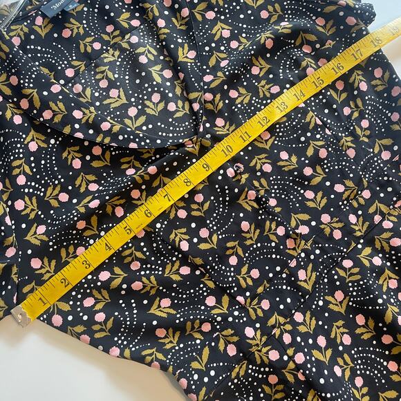 Modcloth Black & Pink Floral Skater Dress Womens Size 6 Casual Flattering Collar - Picture 7 of 9